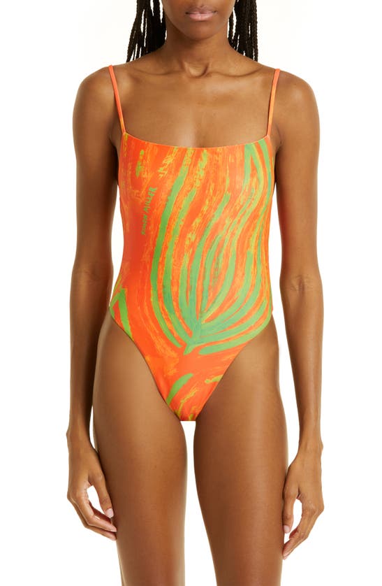 Simon Miller Linkky One Piece Swimsuit In Abstract Leaf Print