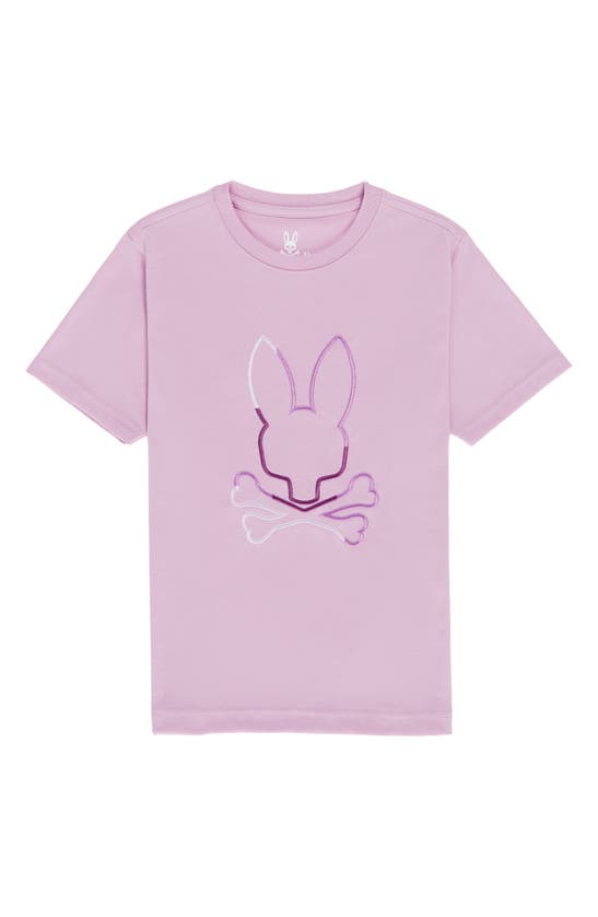 Psycho Bunny Kids' Calle Embroidered Logo T-shirt In Orchid