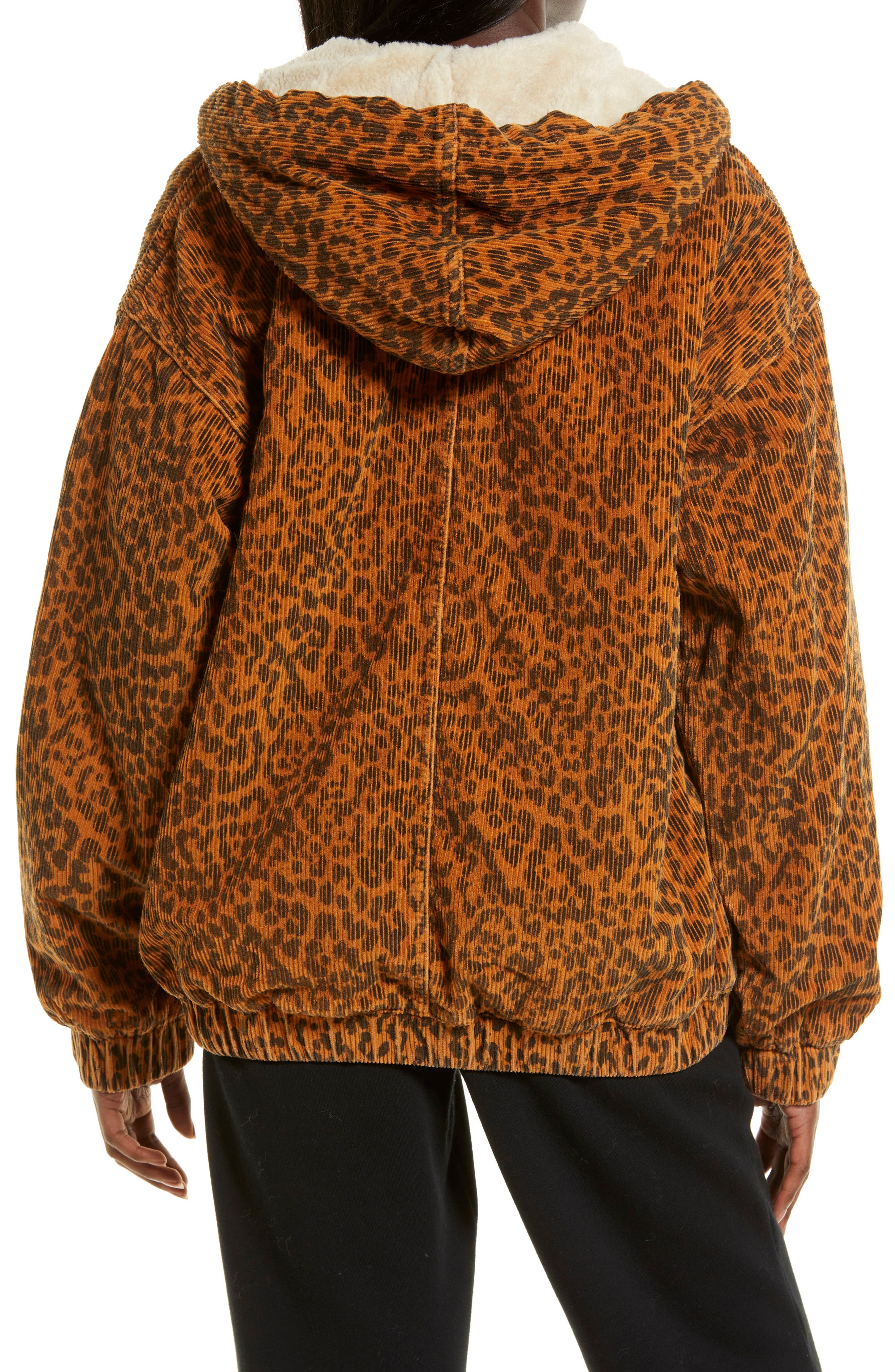 leopard print corduroy jacket