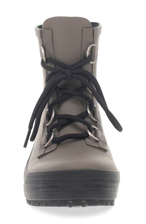 Chooka Ava Lace-up Ankle Rain Boot In Dark Taupe In Dark Taupe