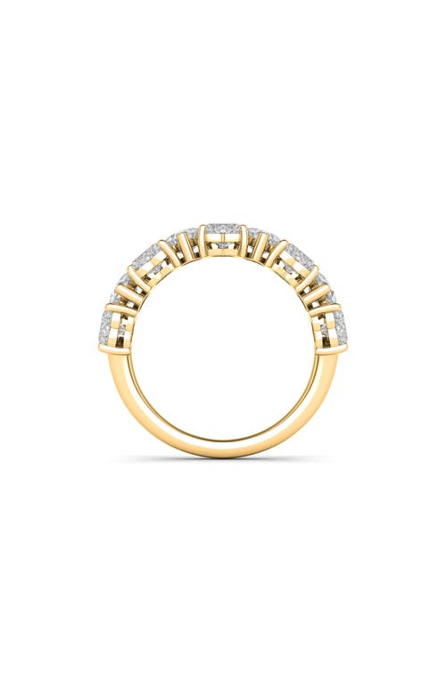 Hautecarat Alternating Hearts Lab Created Diamond Half Eternity Ring In Yellow Gold