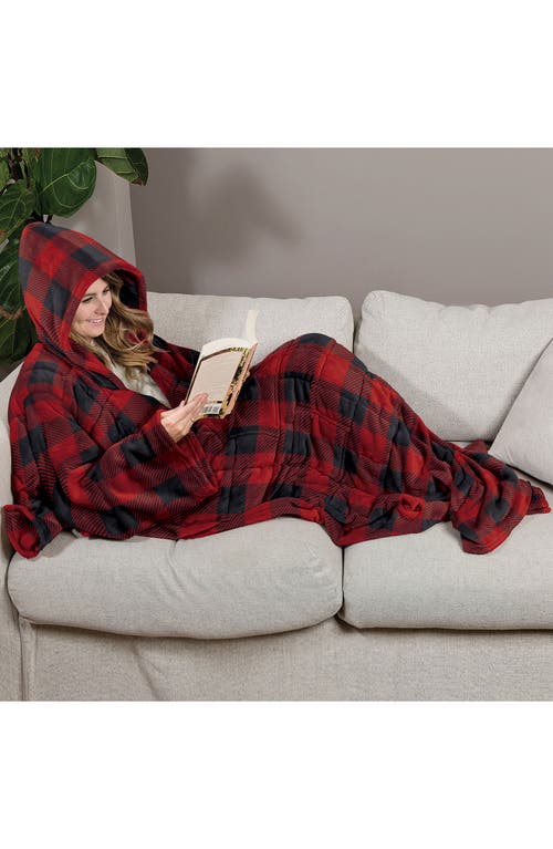 Ella Jayne Home Weighted Anti-anxiety Wearable Blanket In Red/black