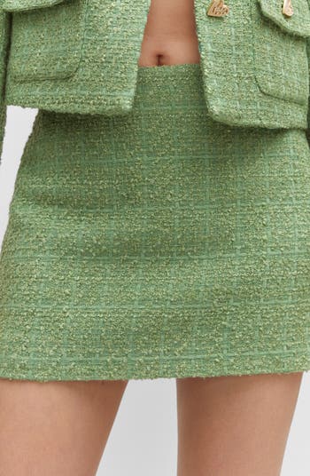 Mango check hotsell tweed mini skirt