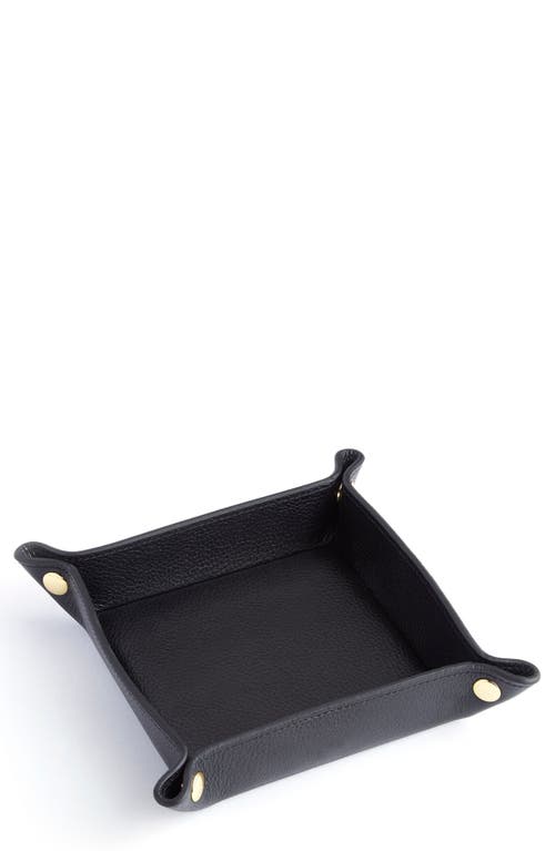 Shop Royce New York Personalized Catchall Leather Valet Tray In Black - Gold Foil