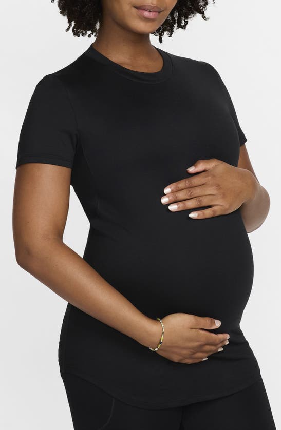 Nike Women's (m) One Dri-fit Slim-fit Short-sleeve Top (maternity) In Black