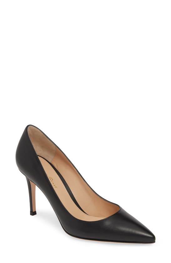 Gianvito Rossi Pointed Toe Pump In Black Leather