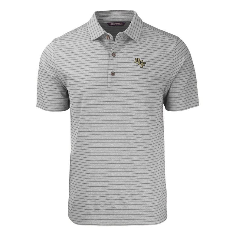 Shop Cutter & Buck Heather Gray Ucf Knights Forge Eco Heathered Stripe Stretch Recycled Polo