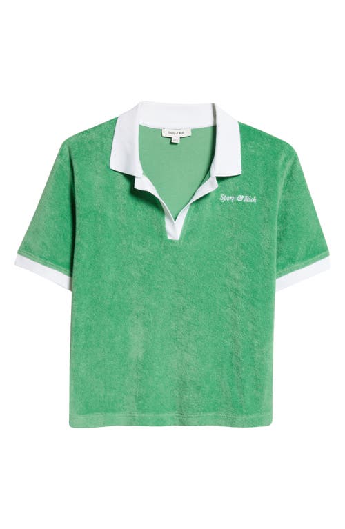 Shop Sporty And Rich Sporty & Rich Italic Logo Cotton Terry Polo In Verde