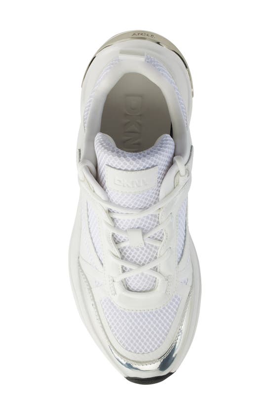 Dkny Shia Sneaker In White/ Silver