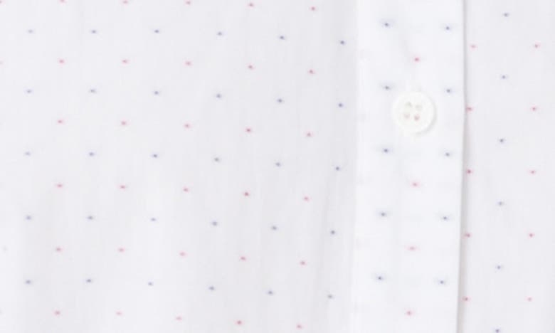 Shop Court & Rowe Clip Dot Long Sleeve Cotton Button-up Shirt In Ultra White