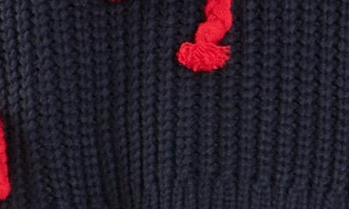 Shop English Factory Bow Detail Sweater In Navy