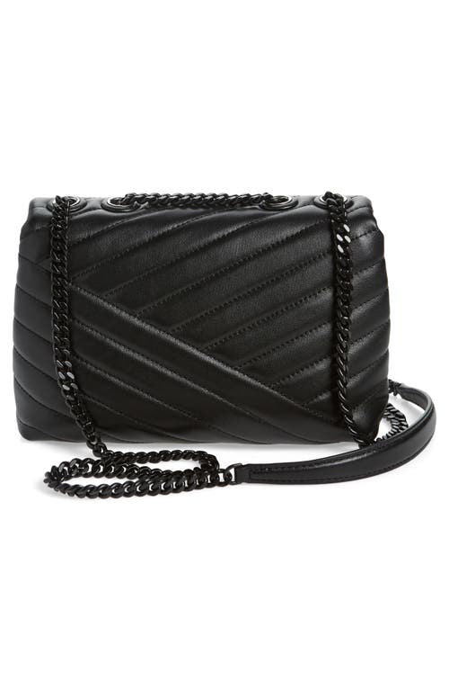 Shop Tory Burch Kira Chevron Small Convertible Shoulder Bag In Black/silver