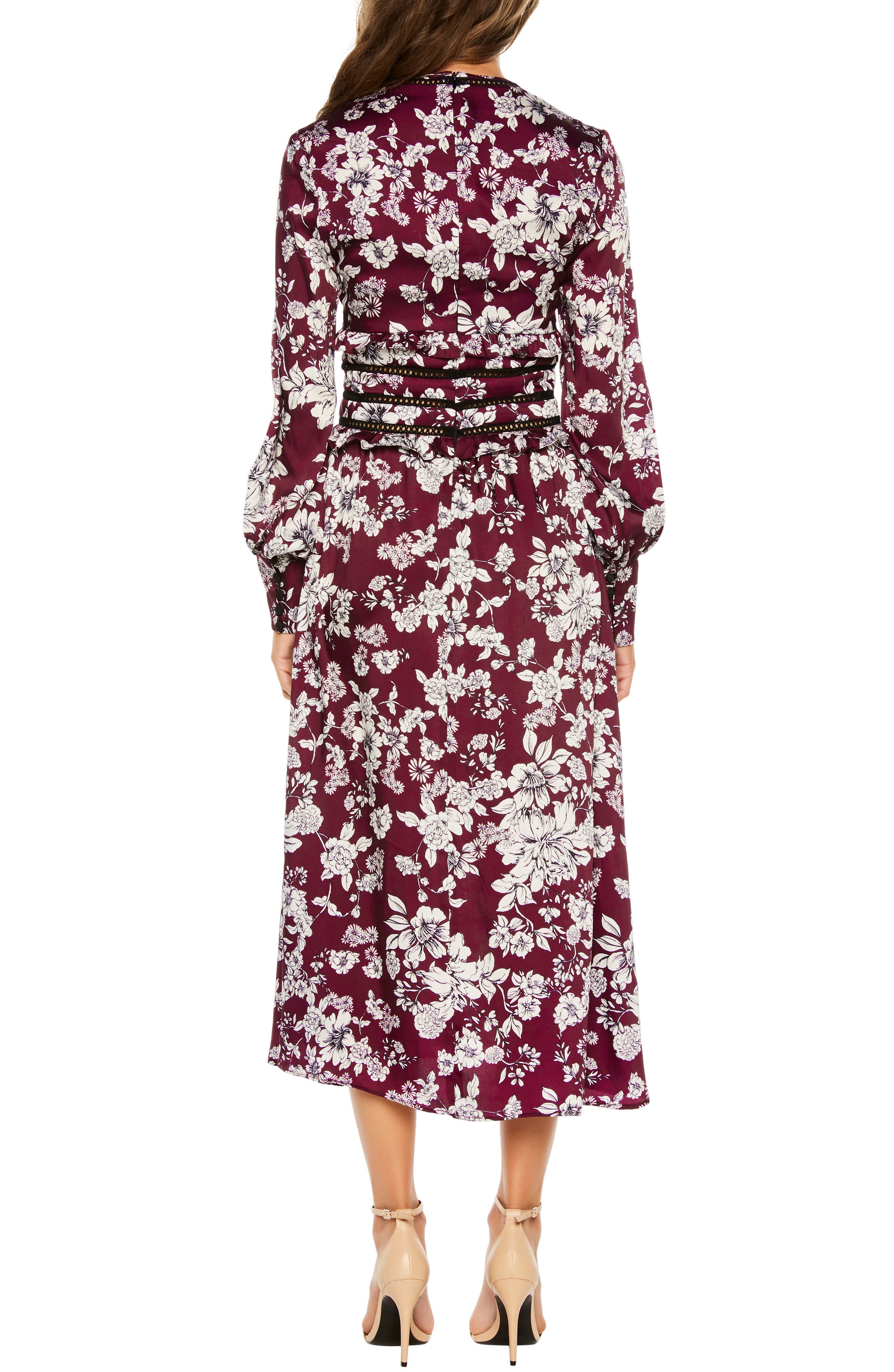 bardot jolie print midi dress