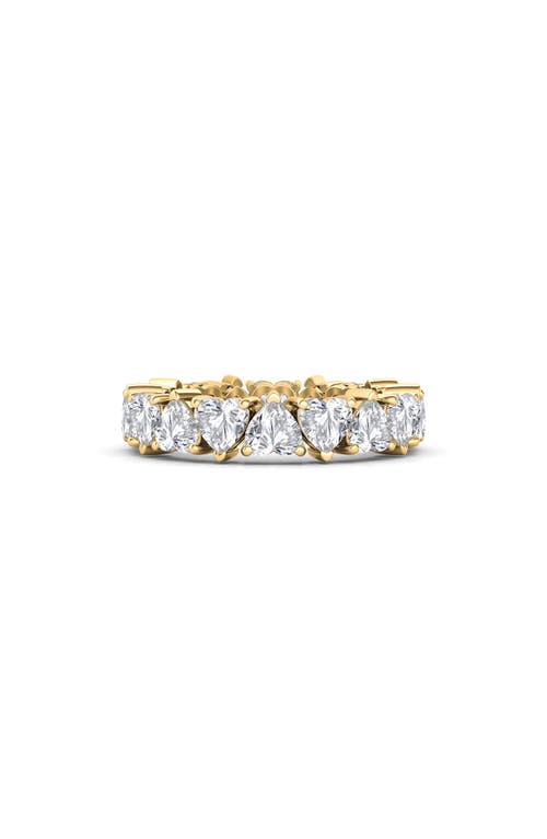 Hautecarat Alternating Hearts Lab Created Diamond Eternity Ring In Yellow Gold