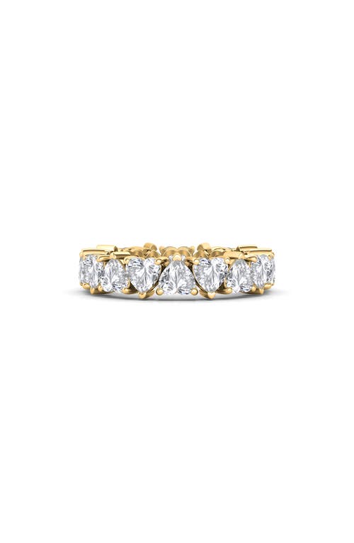 Shop Hautecarat Alternating Hearts Lab Created Diamond Eternity Ring In Yellow Gold