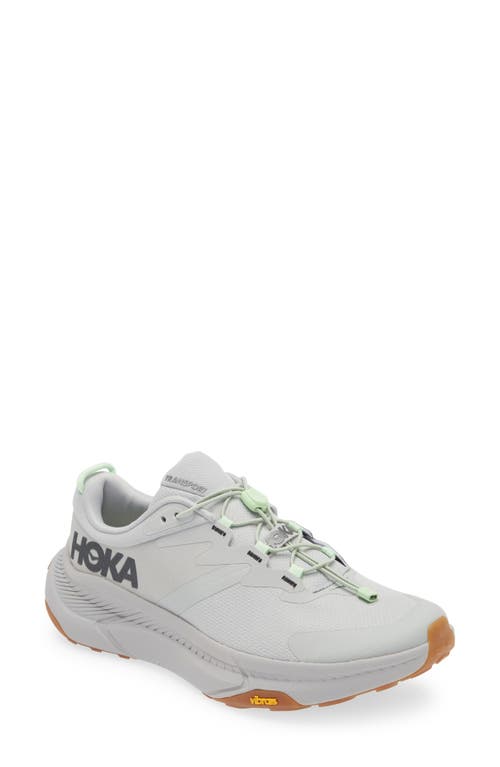 Shop Hoka Transport Shoe In Harbor Mist/lime Glow