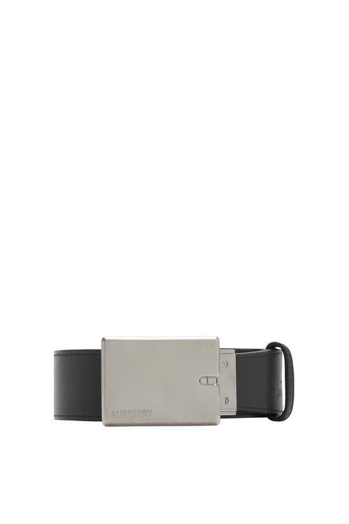 Shop Burberry Reversible Check B Cut Belt In Sand/slate