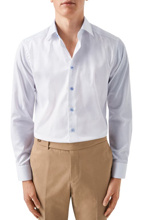 Slim Fit Solid Organic Cotton Dress Shirt in Natural