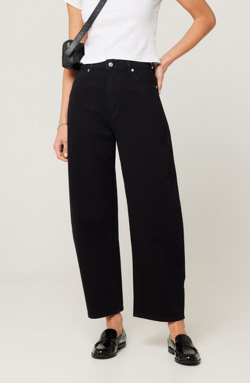 Shop Rolla's Gigi Ankle Barrel Leg Jeans In Forever Black