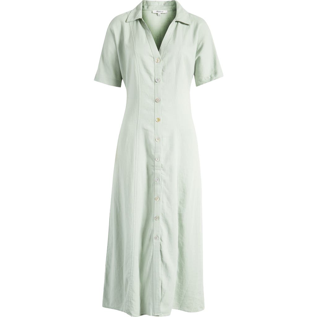 Madewell Midi Shirtdress In Pistachio