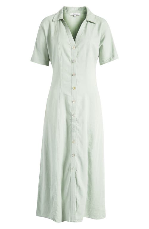 Shop Madewell Midi Shirtdress In Pistachio