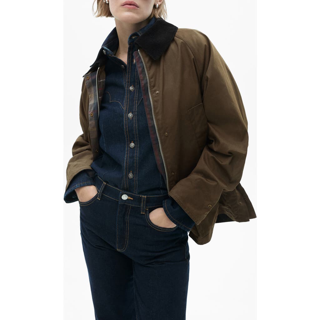 Mango Women's Waxed-effect Parka In Brown