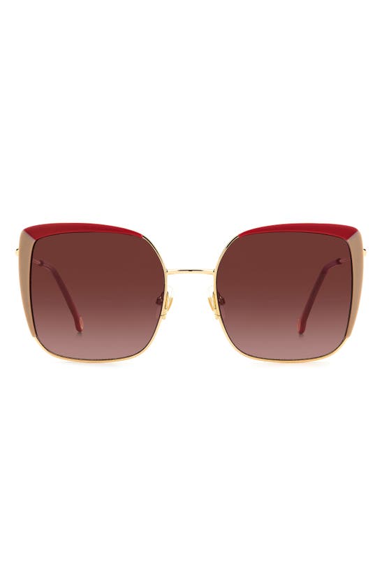 Carolina Herrera 57mm Gradient Cat Eye Sunglasses In Red Beige