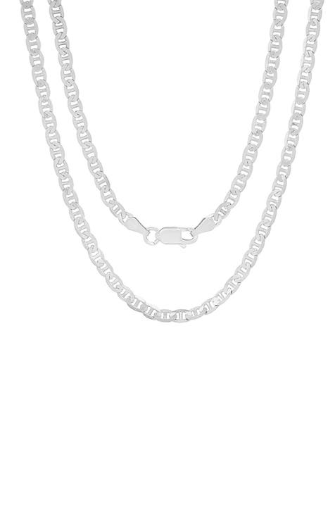Sterling Silver Petite Italian Mariner Chain Necklace