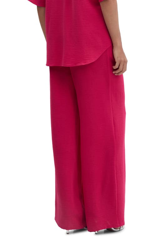 MANGO MANGO TEXTURED WIDE LEG DRAWSTRING PANTS 
