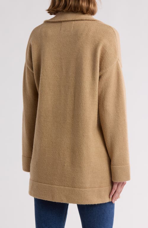 Thread & Supply Open Front Cardigan Coat In Soft Beige