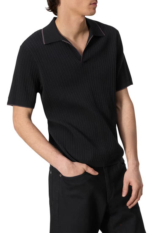 Shop Rag & Bone Johnny Collar Rib Polo In Black