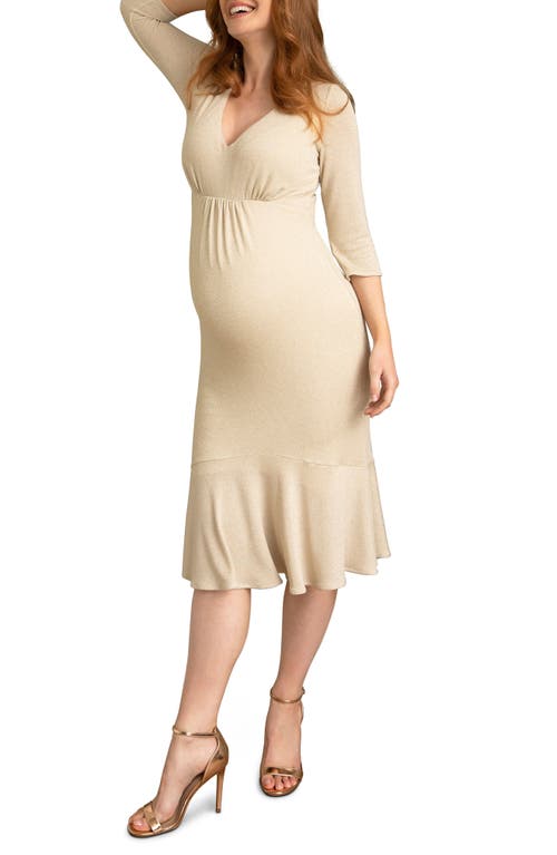 Stella Sparkle Knit Maternity Dress in Sparkle Gold