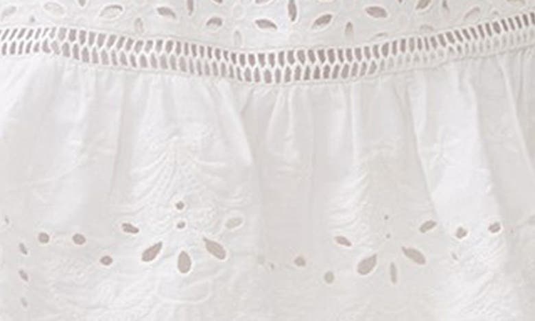 Shop French Connection Alissa Broderie Anglaise Cotton Babydoll Dress In 10-linen White