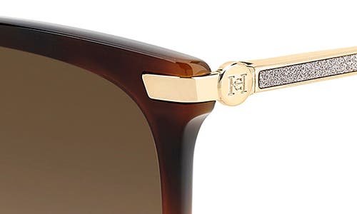 Carolina Herrera 55mm Gradient Rectangular Sunglasses In Havana/brown Sf