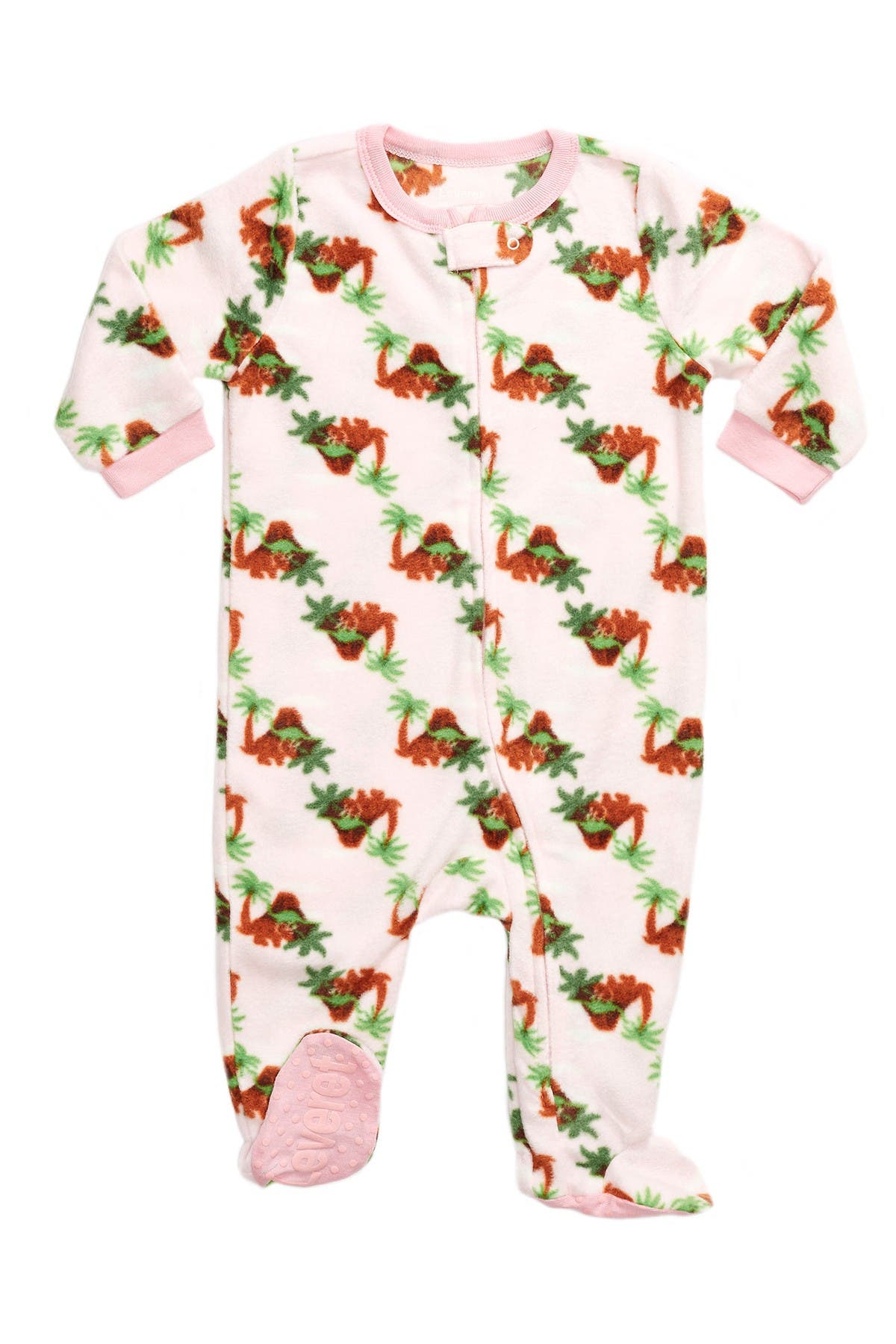 Leveret Pink Dinosaur Footed Fleece Pajama Nordstrom Rack