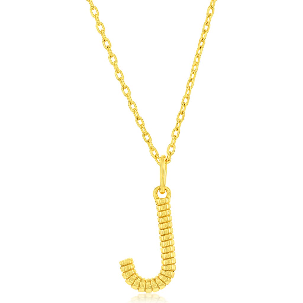 Simona Croissant Initial Pendant Necklace In Gold- J