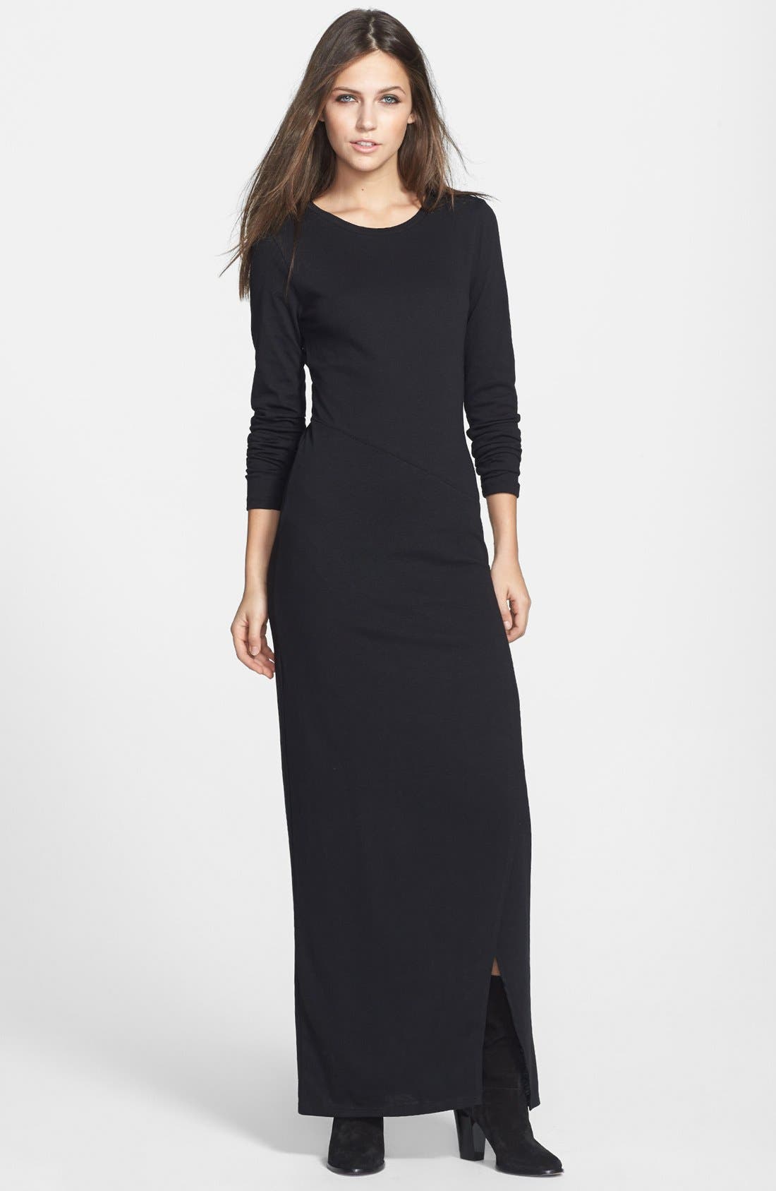 Leith Long Sleeve Knit Maxi Dress Nordstrom