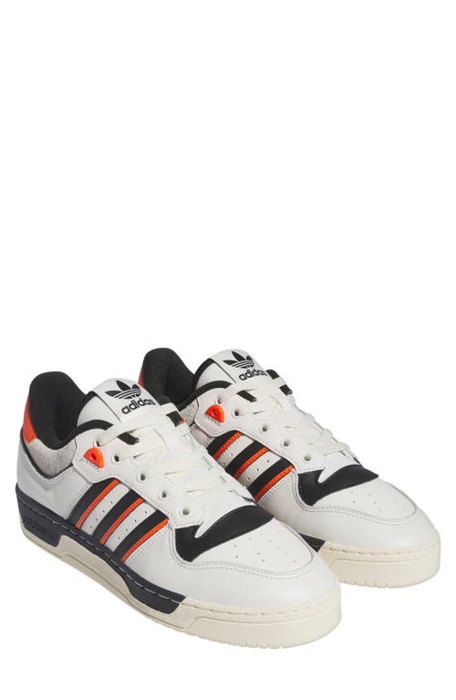 adidas Rivalry Low 86 Sneaker in Cloud White/Black/Orange at Nordstrom, Size 5