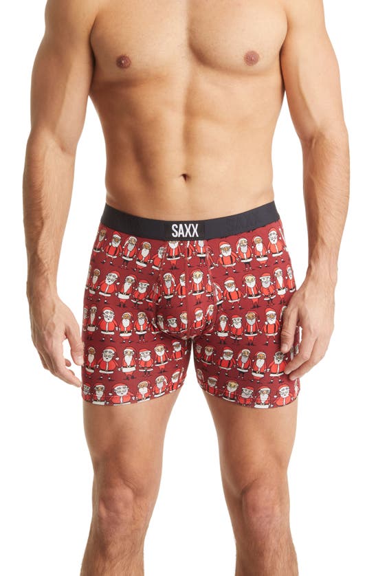 Saxx Ultra Super Soft Relaxed Fit Boxer Briefs In Worldwide Santa- Red
