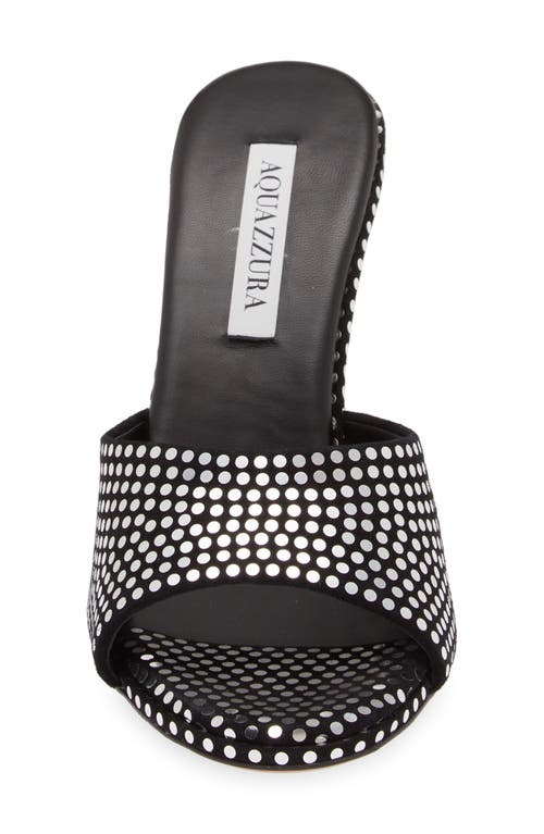 Shop Aquazzura Max Paillette Embellished Slide Sandal In Black/silver