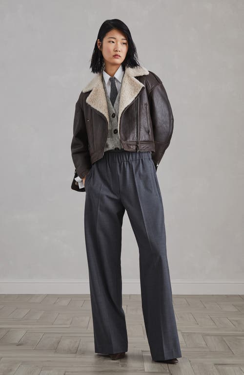 Shop Brunello Cucinelli Loose Track Trousers In Lignite Grey