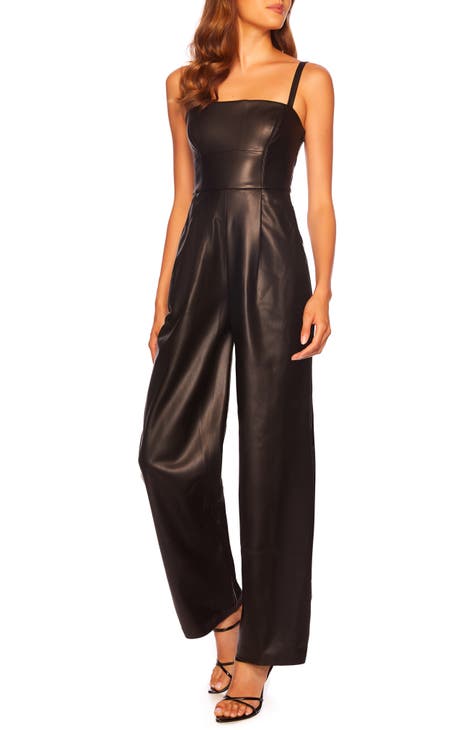 Late Night Faux Leather Jumpsuit