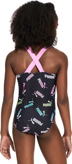 Puma Womens Logo One Piece Swimsuit 