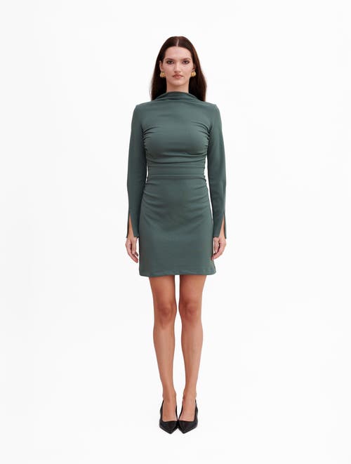 Shop Nanas Nana's Taylor Mini Dress In Smokey Green