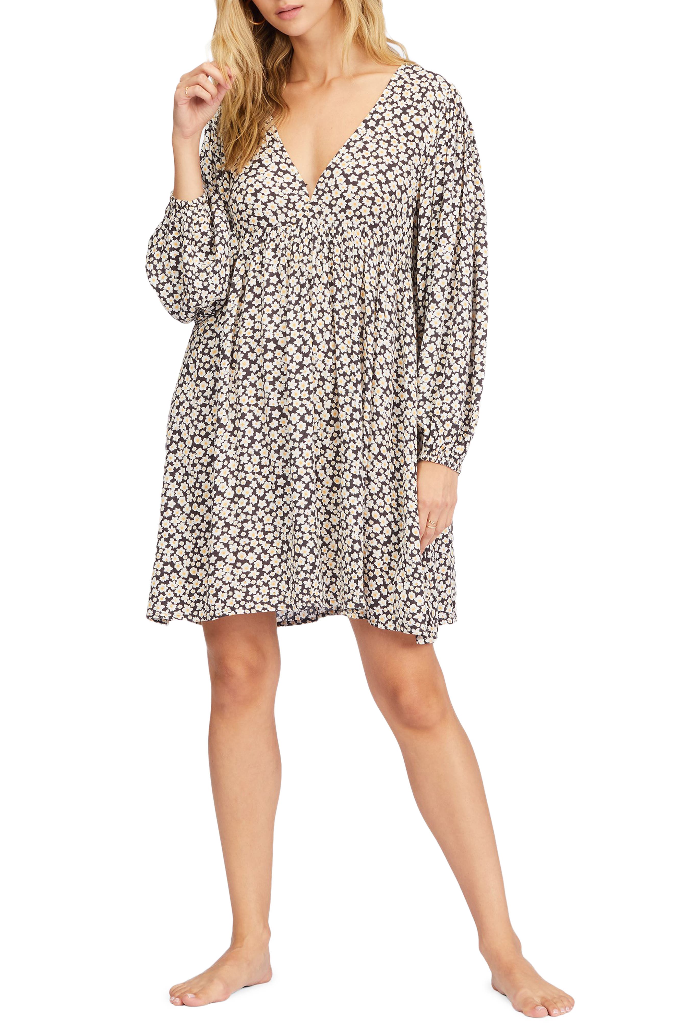 always lounging long sleeve rib dress billabong