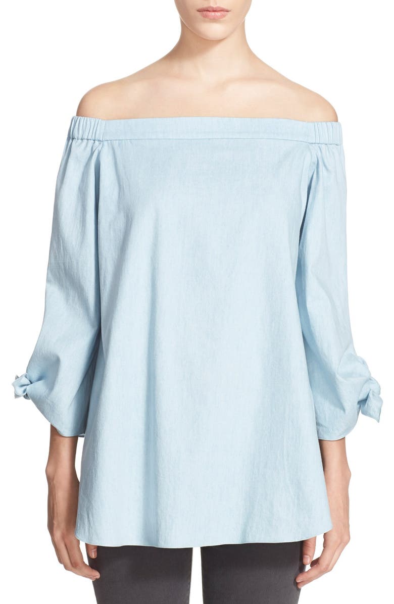 Tibi Off the Shoulder Chambray Tunic | Nordstrom