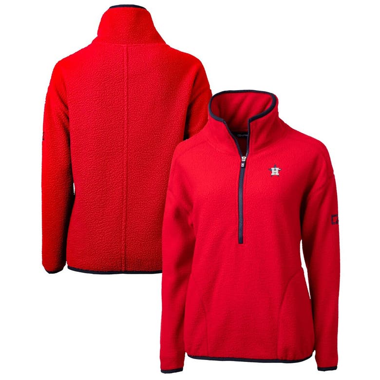 Shop Cutter & Buck Red Houston Astros Americana Logo Cascade Eco Sherpa Fleece Half-zip Pullover Jacket