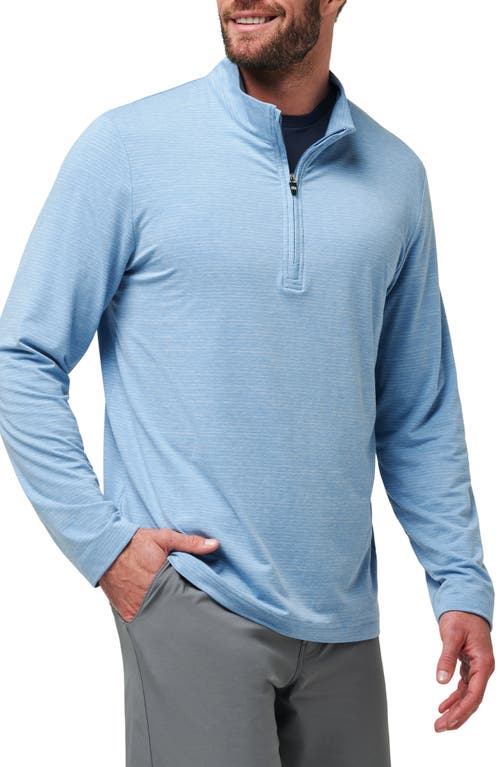Travismathew The Heater Quarter Zip Pullover In Heather Blue