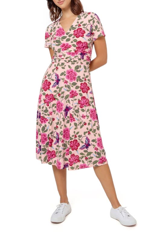 Leota Amiya Floral Midi Dress in Ftpb - Flutter Pearl Blush