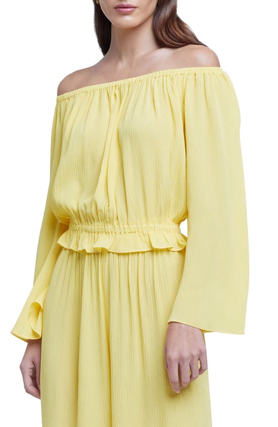 Shop L Agence L'agence Callan Off The Shoulder Top In Light Maize
